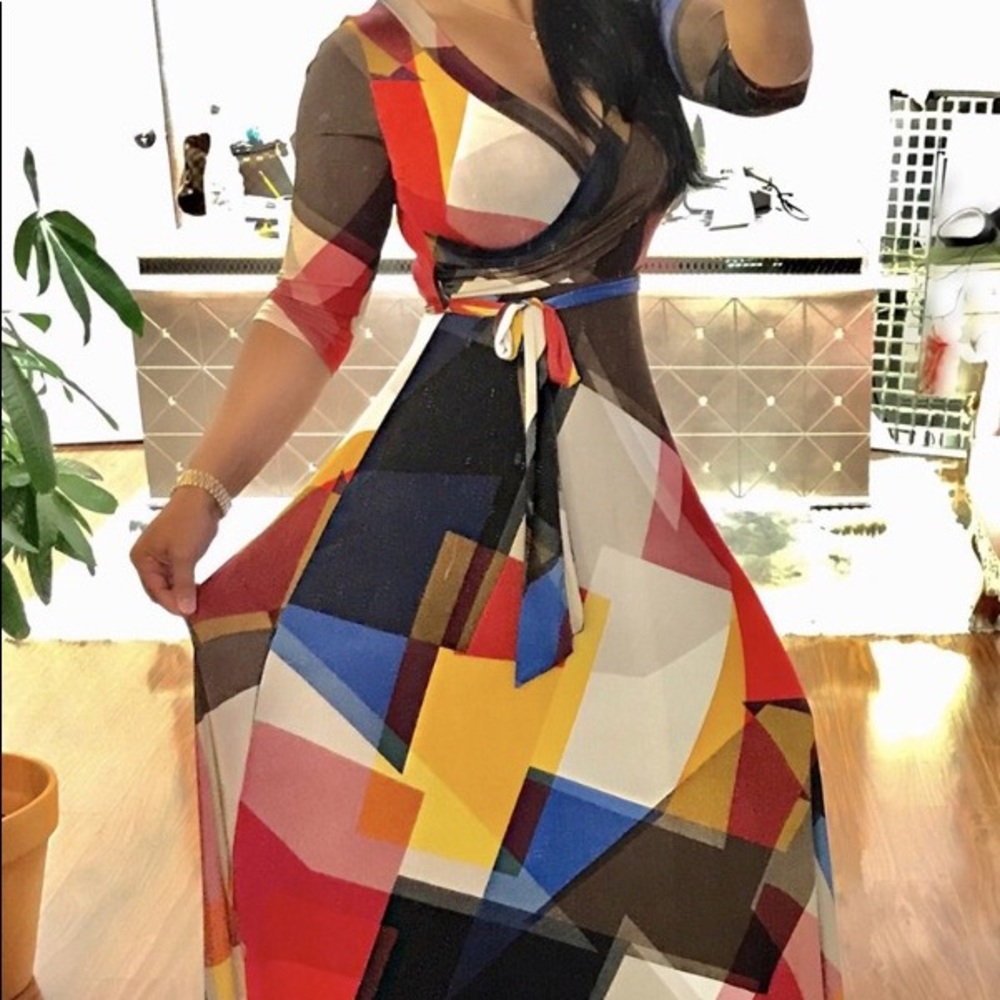 Color Block Maxi Dress